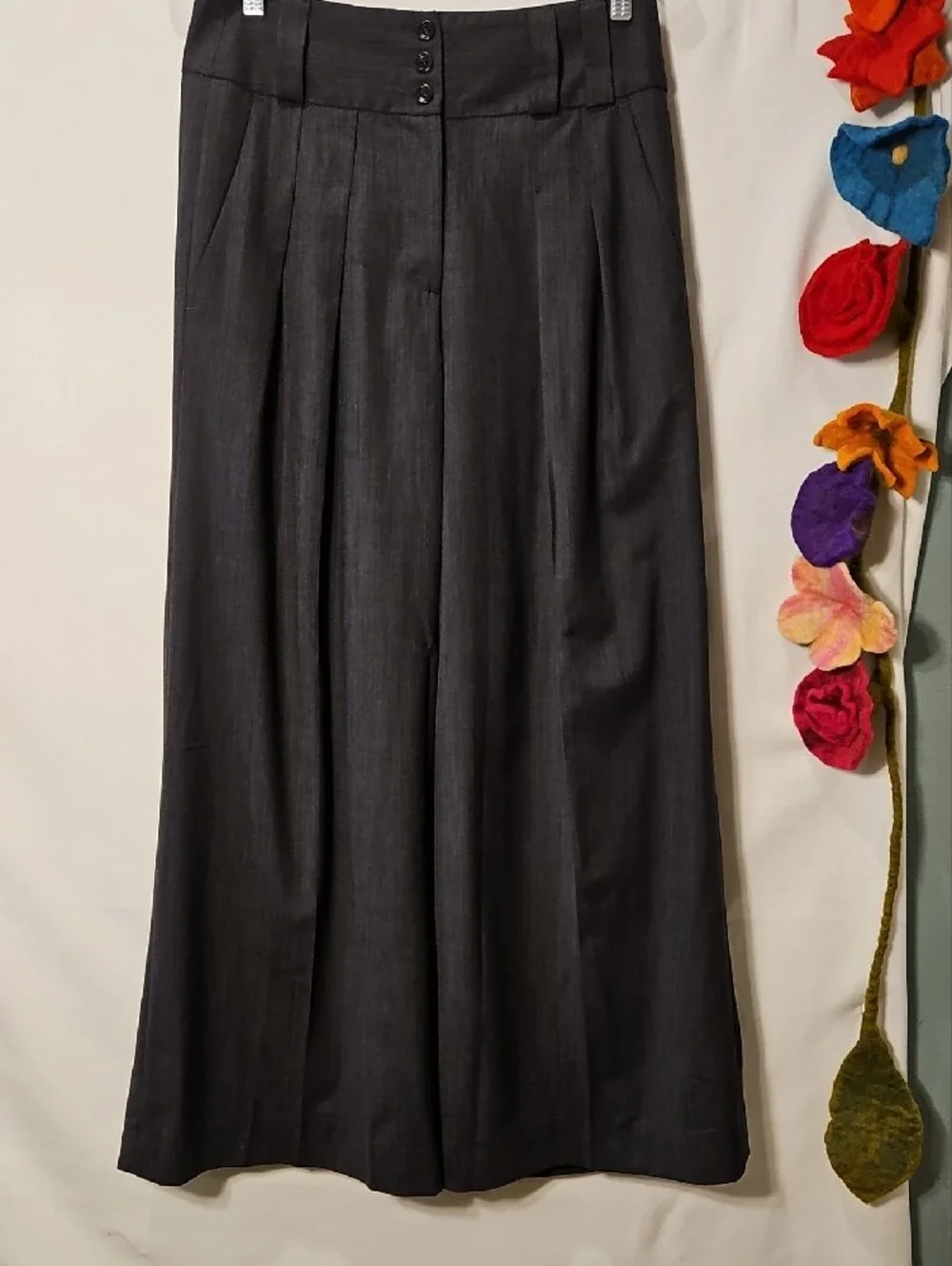 Wool Blend All Business Menswear Style Wide Leg Pant 0117 - Picture 3 of 12